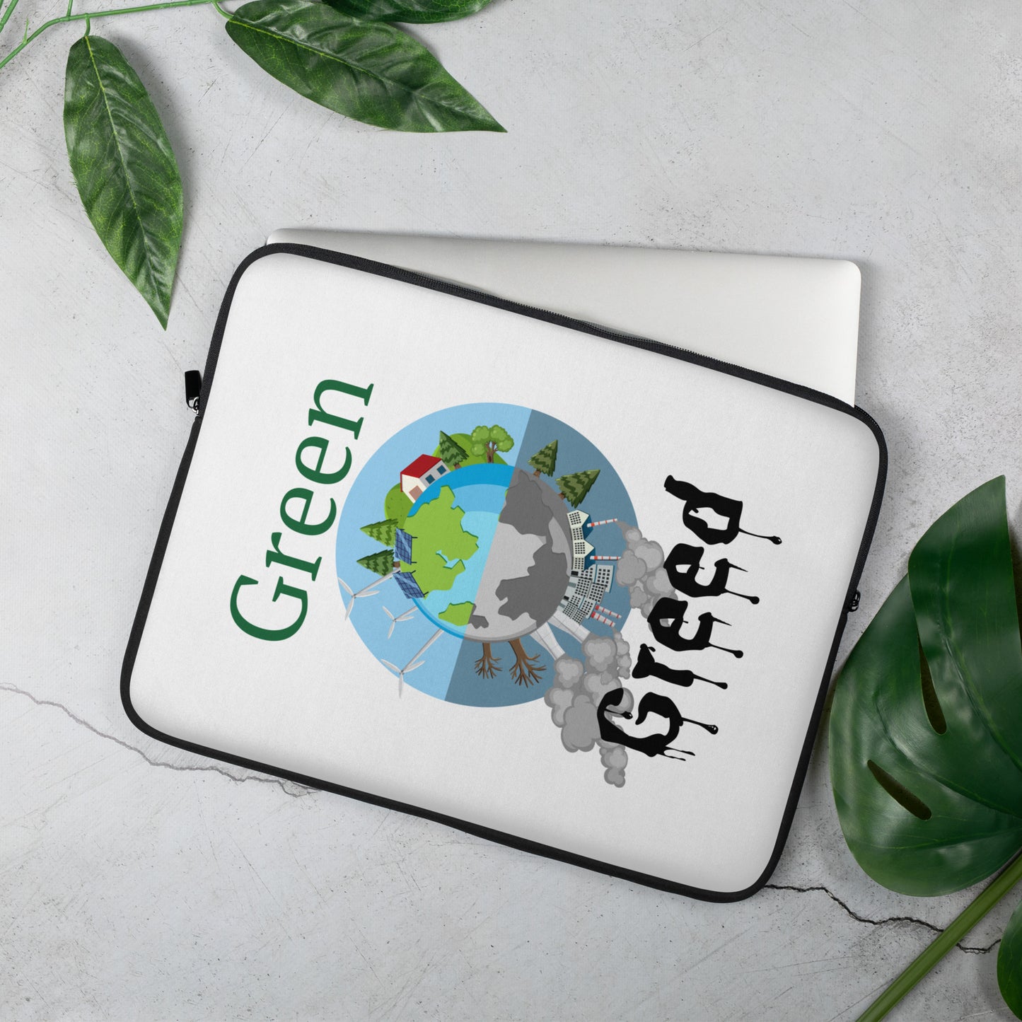 Laptop Sleeve 15" Green or Greed Wht