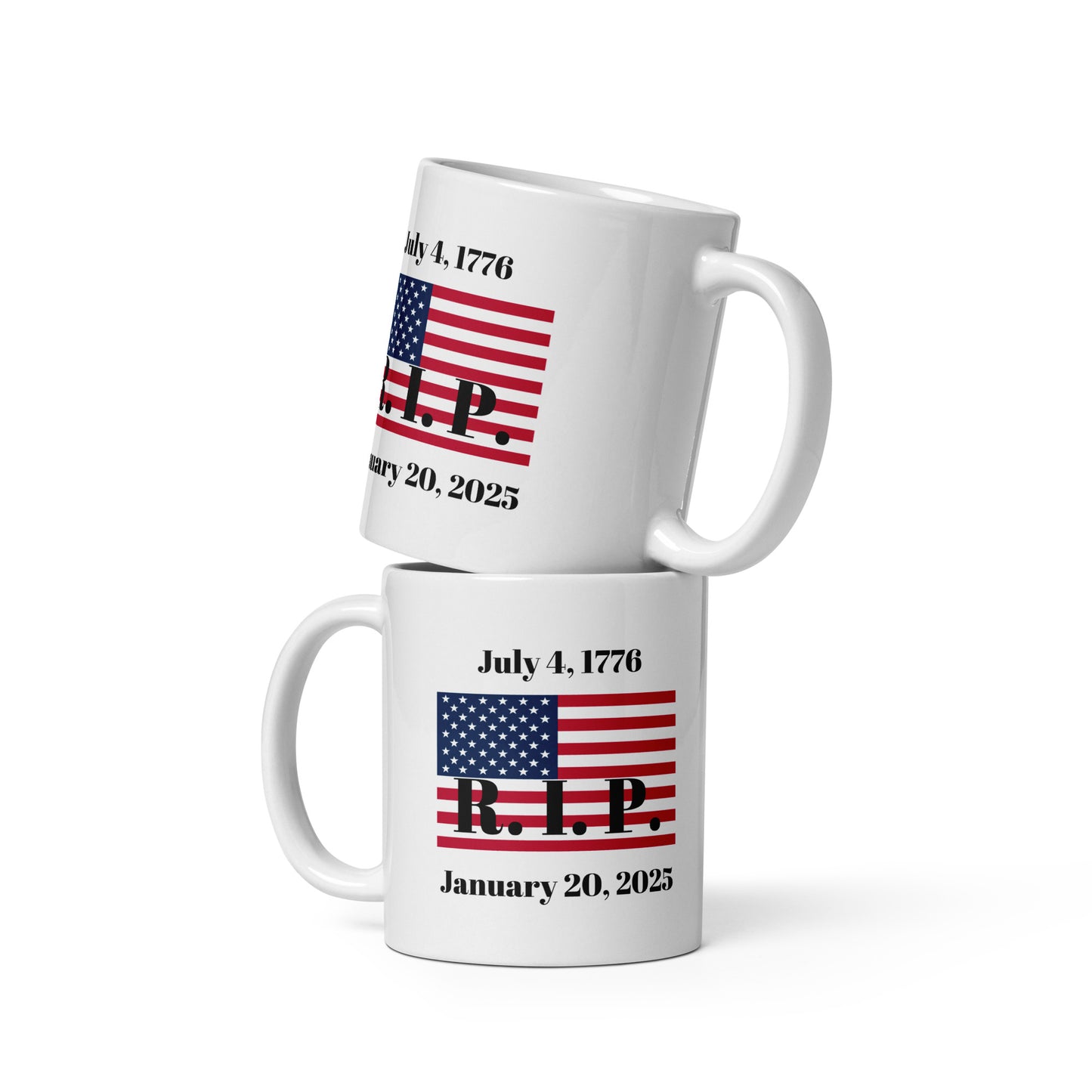 White glossy mug RIP S/M/L