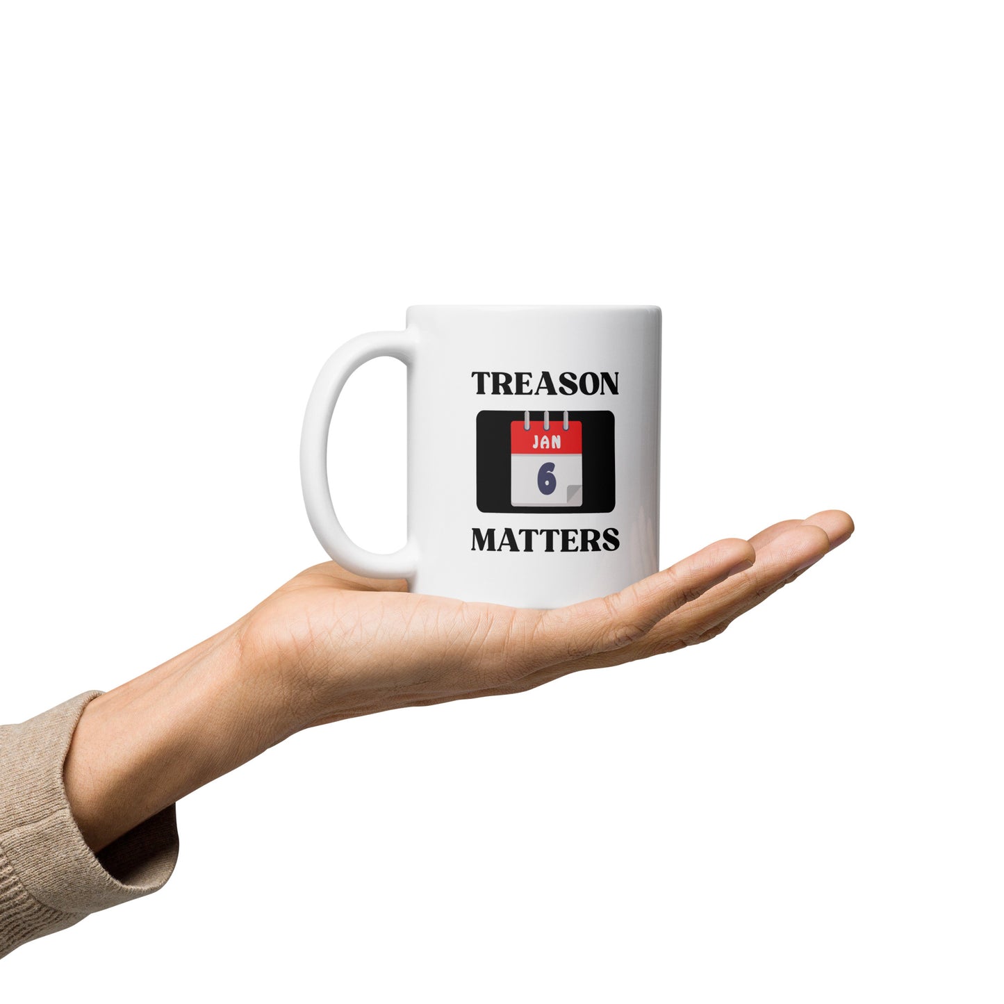 White glossy mug Outraged / Treason S/M/L