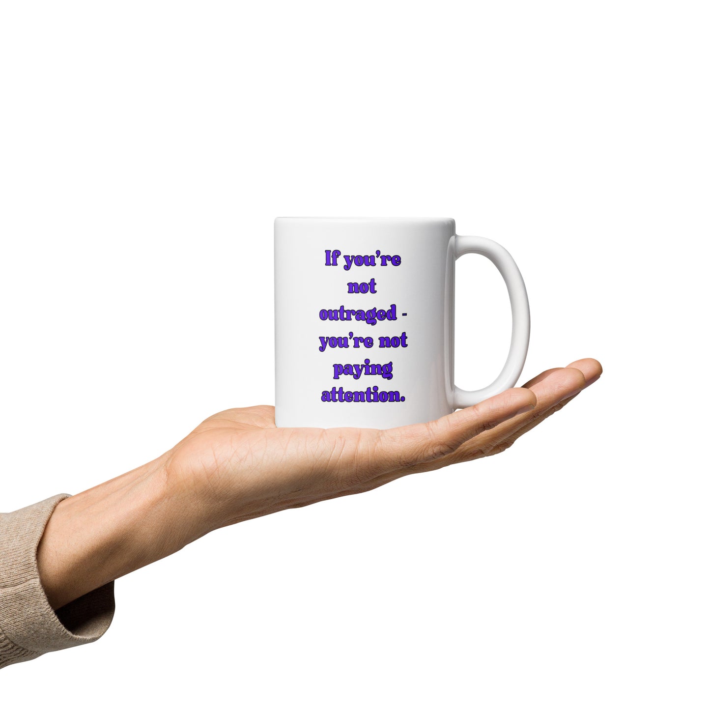 White glossy mug Outraged / Treason S/M/L