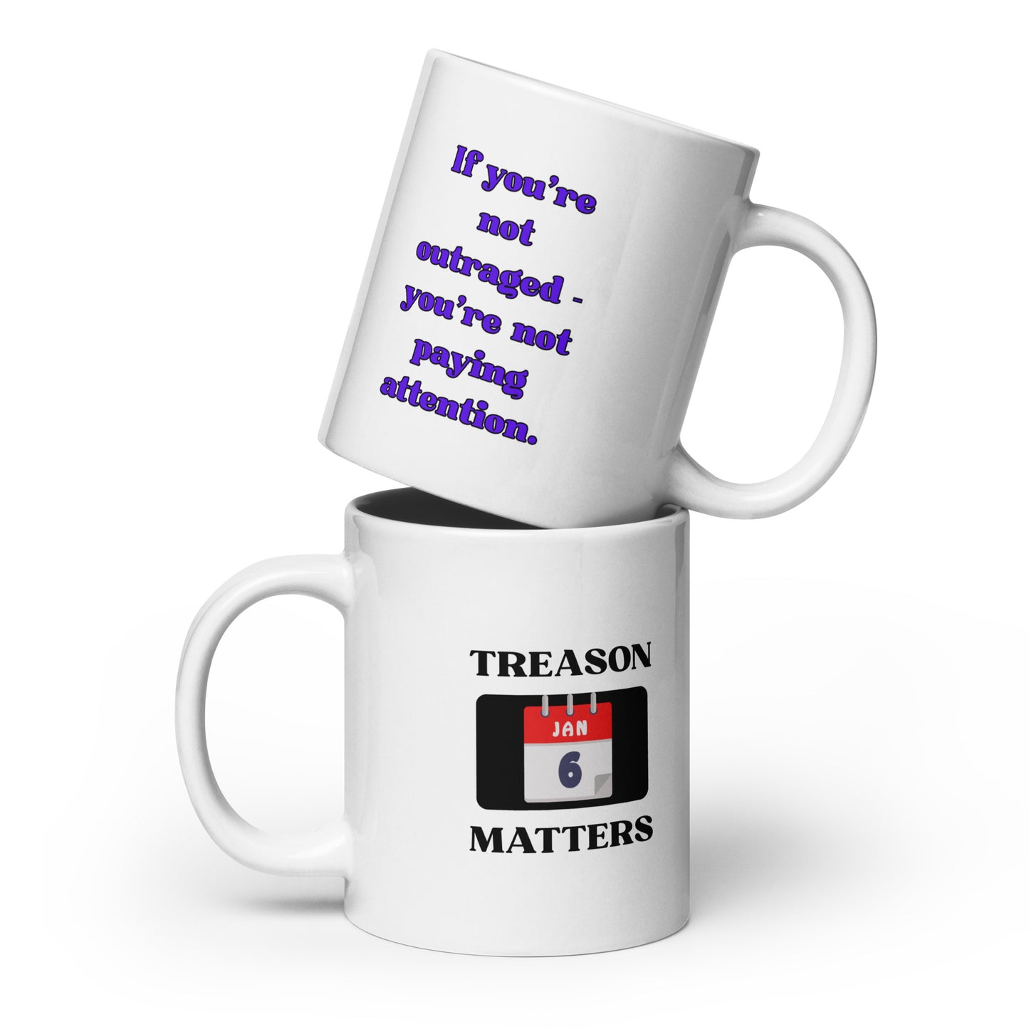 White glossy mug Outraged / Treason S/M/L
