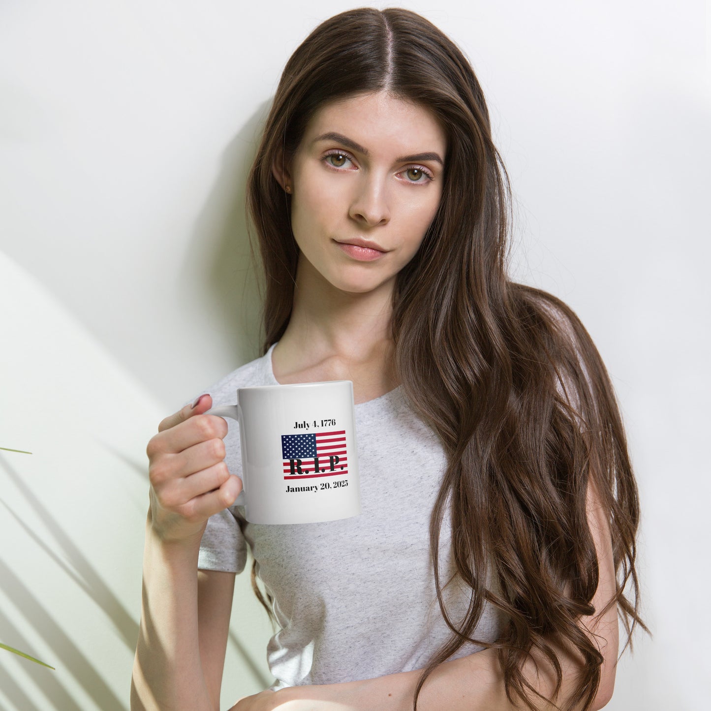 White glossy mug RIP S/M/L