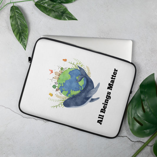 Laptop Sleeve 15" All Beings Matter Wht