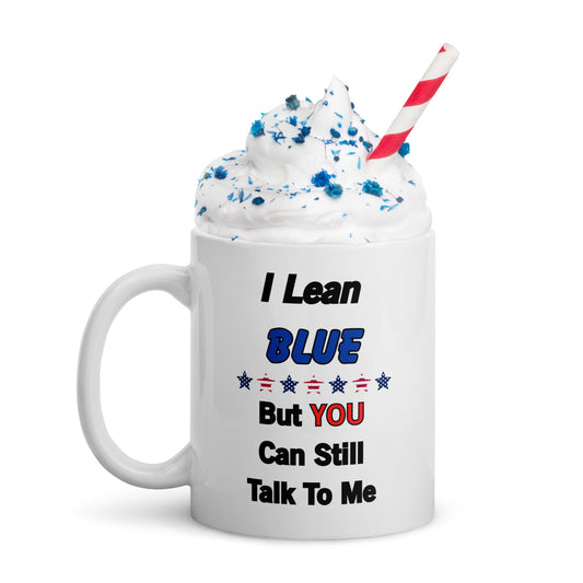 White glossy mug Lean Blue  S/M/L